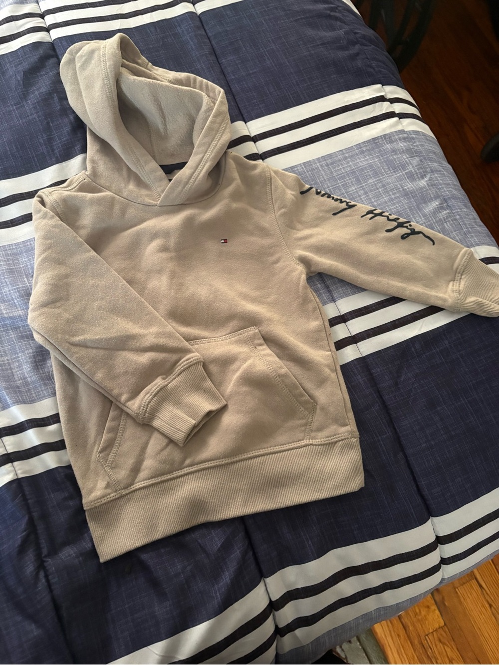Tommy Hilfiger Tan Hooded Pullover Sweatshirt